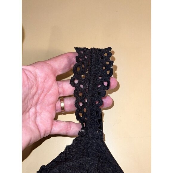 Live Love Dream Aeropostale Bra Women XS Black Lace Bralette Wireless Padded - Picture 7 of 16